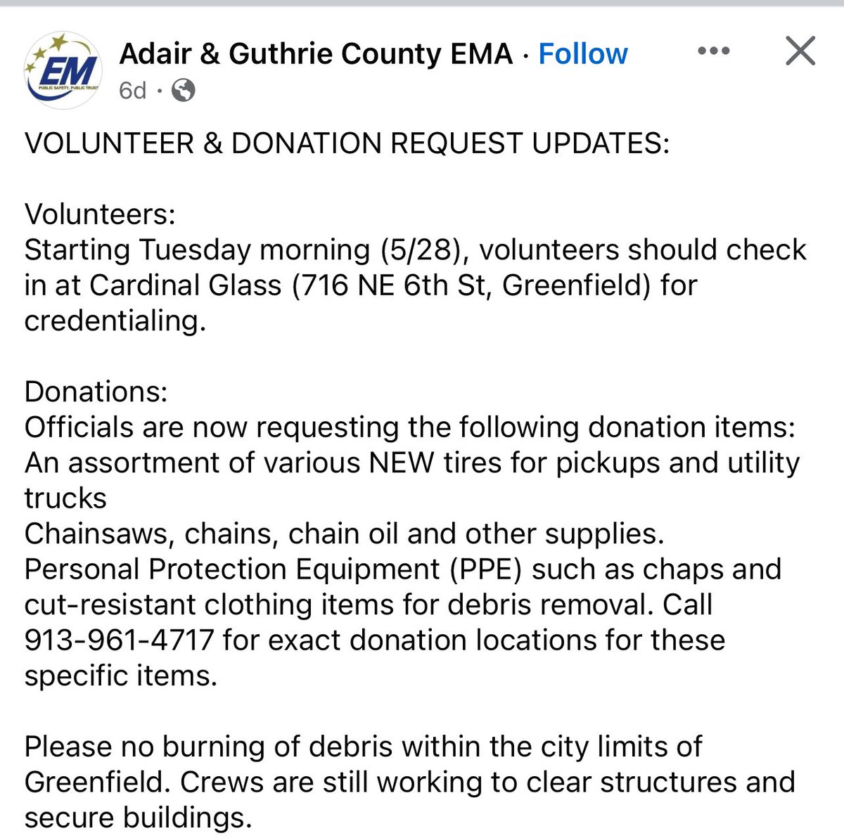 Volunteer and donation update!
