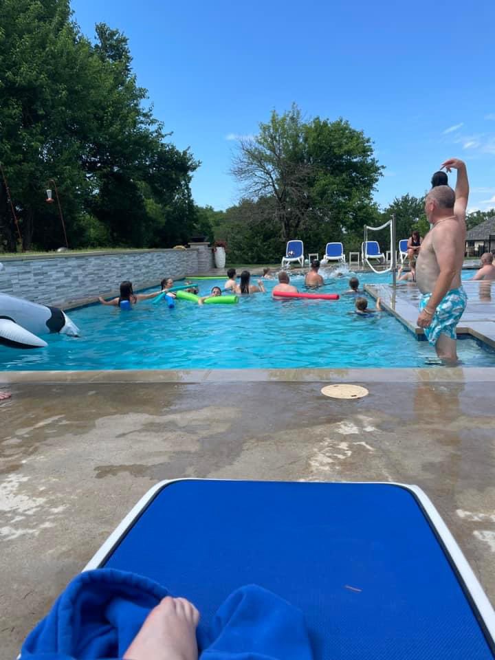 Dexig07north's tweet photo. A little team bonding pool party and water volleyball https://t.co/XjQQkSIrsX