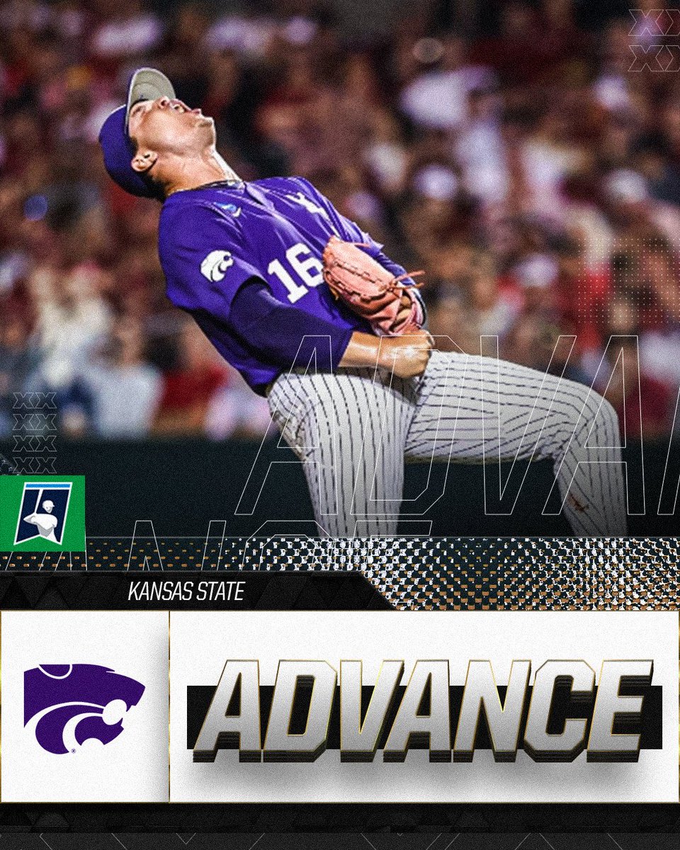 NCAA Baseball (@ncaabaseball) on Twitter photo .<a href="/KStateBSB/">K-State Baseball</a> defeats SEMO, 7-2, to advance to the Super Regionals.
#RoadToOmaha .<a href="/KStateBSB/">K-State Baseball</a> defeats SEMO, 7-2, to advance to the Super Regionals.
#RoadToOmaha