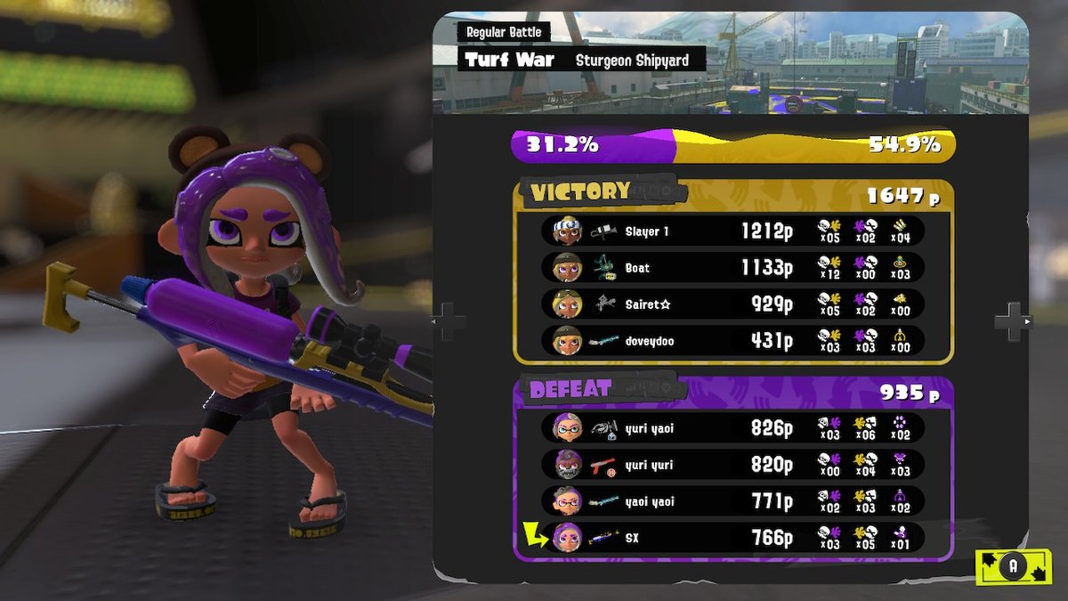 Spectre583's tweet image. How did I loose with this team during pride month? XD #PrideMonth #Splatoon3 #NintendoSwitch