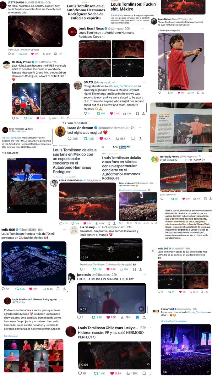 LTpromoMX's tweet photo. ¡Sabemos que hicimos algo bien cuando todos los medios, todos los países y todo el fandom está hablando sobre el show de méxico y todo lo que se hizo por y para Louis, superó las expectativas de todos y logramos poner una vara muy alta en los shows, gracias por todo! 🤍🇲🇽 https://t.co/g24NQlm9lC