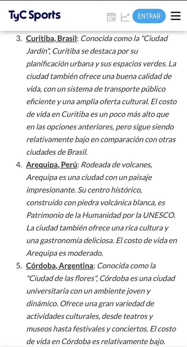 #Curiosidades  😱

Que no son coincidencias….

Un Chat GTP de inteligencia artificial de google, Gémini, seleccionó primero a CUENCA entre 5 ciudades de Sudamérica, a la pregunta de:

“MÁS Hermosa y económica”

🔋 Pilas esa inteligencia artificial 😁, entérate las otras 4️⃣ que