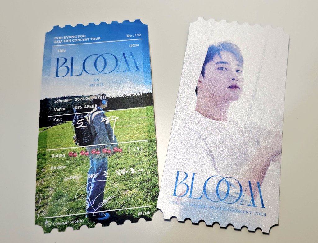 RT) 됴콘 기념 오리지널 티켓 나눔합니다~
총 6분께 추첨해서 1장씩 보내드려요 🥰

🌸 됴콘 오리지널 티켓 1장
🌸 추첨 : 6월 7일 
🌸 인증 :  경수 버블 112일 이상 +
경수 마스, 팝콘 중  1곡 스밍 1120회 이상

#DOHKYUNGSOO
#됴콘_오리지널티켓
#됴콘나눔