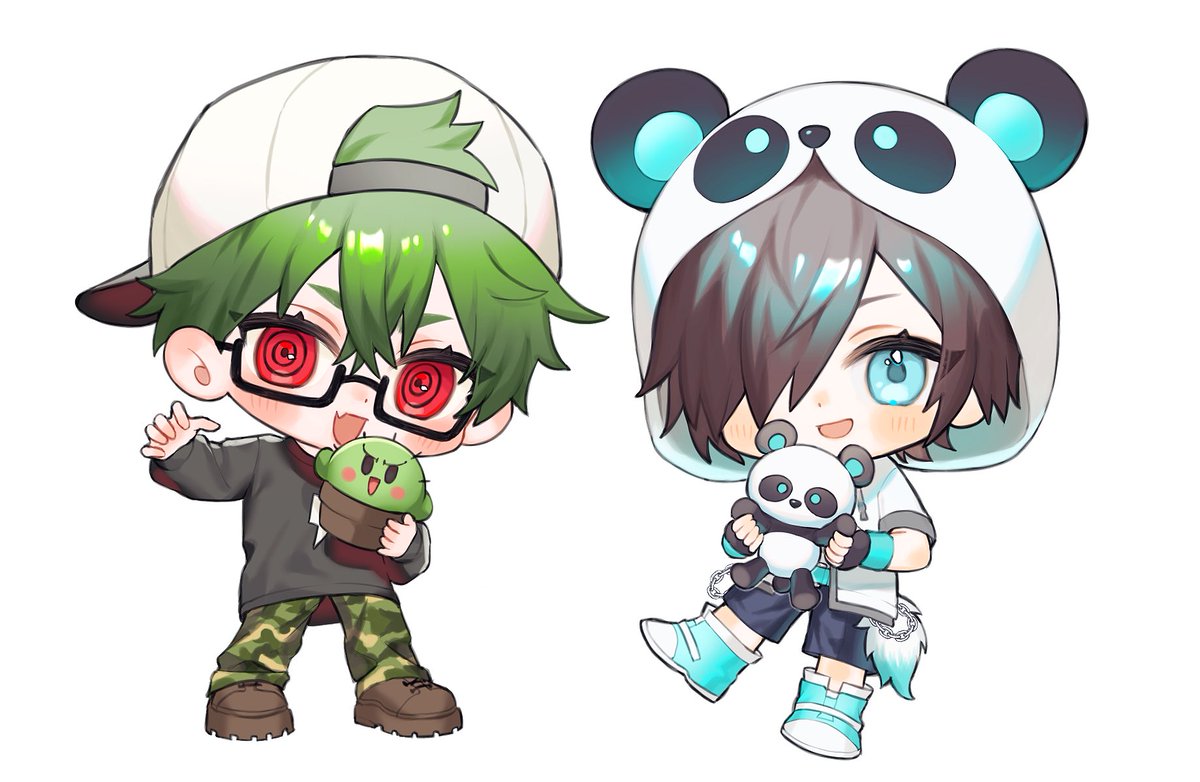 wanko_723_'s tweet image. 友人からのリクエストで描かせて頂きました！

私もよく動画を見させて頂いているお2人なので、描けて良かったです🌵🐼

#ぐちつぼを許さない
 #Nakamu