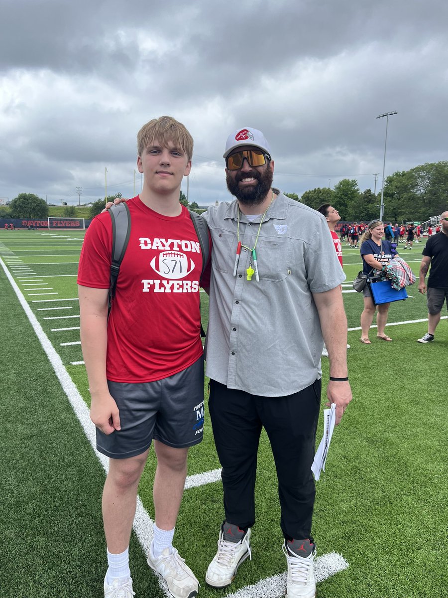 Thank you <a href="/DaytonFootball/">Dayton Football</a> <a href="/CoachWhalen59/">Greg Whalen</a> for a great camp. I had a blast learning and competing and I can't wait to be back for a visit  <a href="/CoachGuerra67/">Adam Guerra</a> <a href="/MarmionFB/">Marmion Football</a> <a href="/MarmionAD/">Marmion Athletics</a> <a href="/EDGYTIM/">Timothy “EDGYTIM” OHalloran</a> <a href="/PrepRedzoneIL/">Prep Redzone Illinois</a> <a href="/OJW_Scouting/">Oliver James West</a>