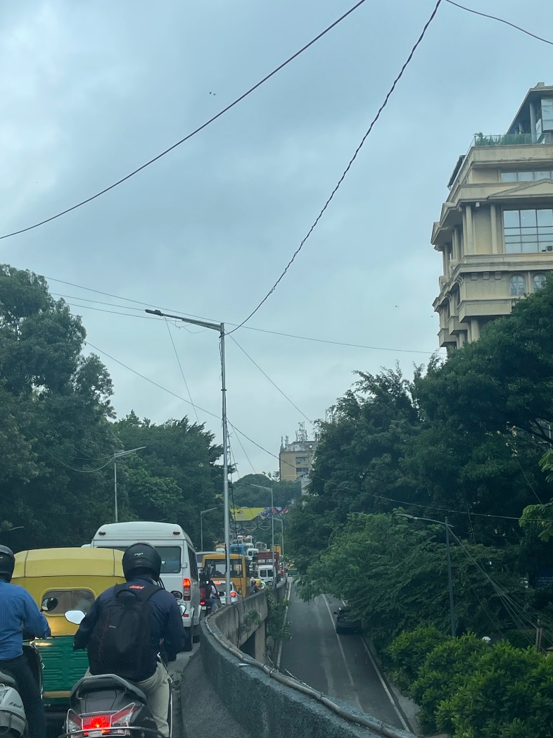 You know Central Bangalore schools have reopened when this is the scene on Residency Road at 7.44 am