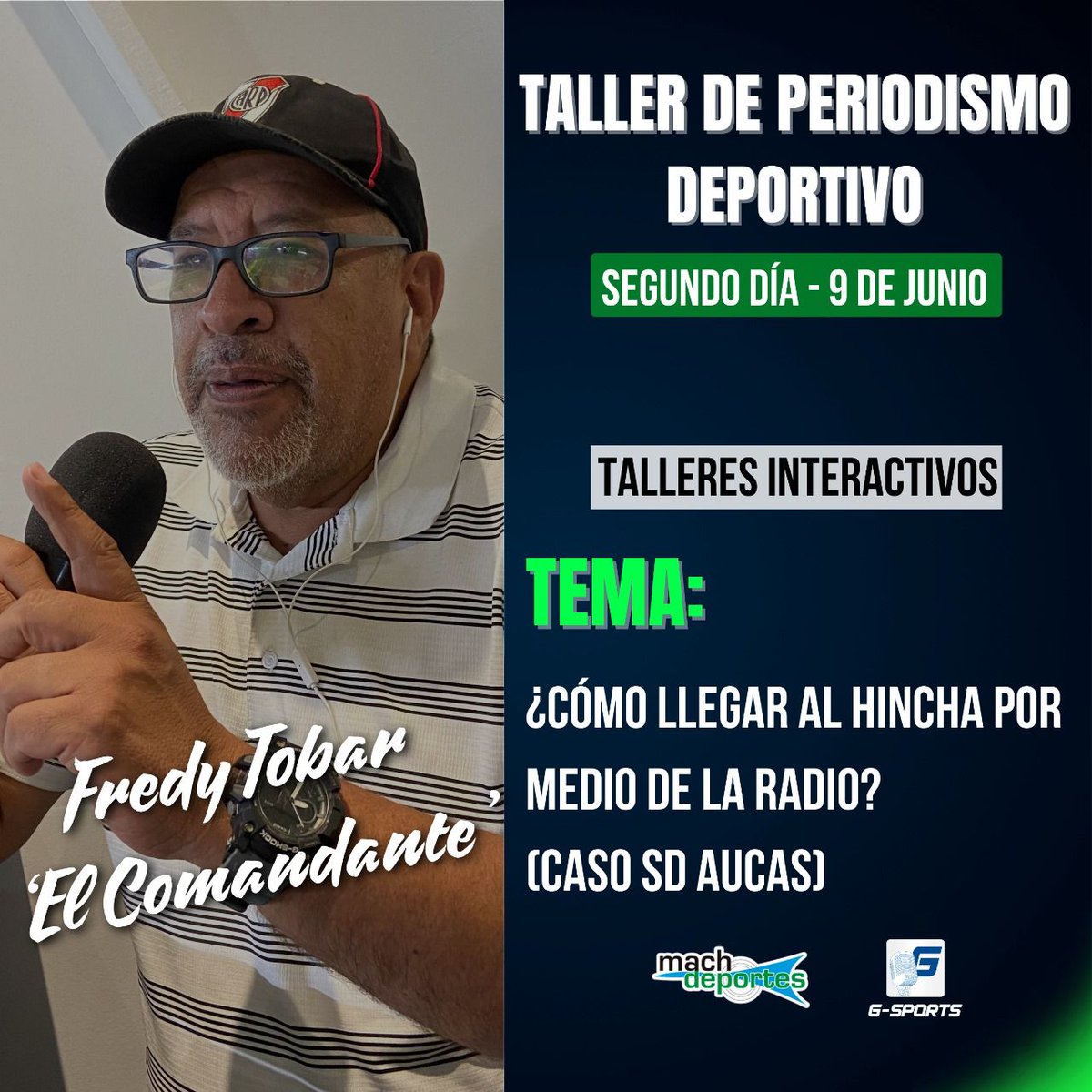 Machdeportes ✨ Gente Que Sabe De Radio (@machdeportesfm) on Twitter photo 🧐🚨 ¿TE VAS A PERDER TREMENDO TALLER? 🚨🤓
💥👌 4️⃣ Ponentes encargados del Taller Interactivo dentro de nuestro "TALLER DE PERIODISMO DEPORTIVO 2024 " 🔥⚽😉
👉 Para más información 📲 ingresa a este link 👉 wa.link/guninh o comunícate al 0989236874 
🎙️ Belén 🧐🚨 ¿TE VAS A PERDER TREMENDO TALLER? 🚨🤓
💥👌 4️⃣ Ponentes encargados del Taller Interactivo dentro de nuestro "TALLER DE PERIODISMO DEPORTIVO 2024 " 🔥⚽😉
👉 Para más información 📲 ingresa a este link 👉 wa.link/guninh o comunícate al 0989236874 
🎙️ Belén