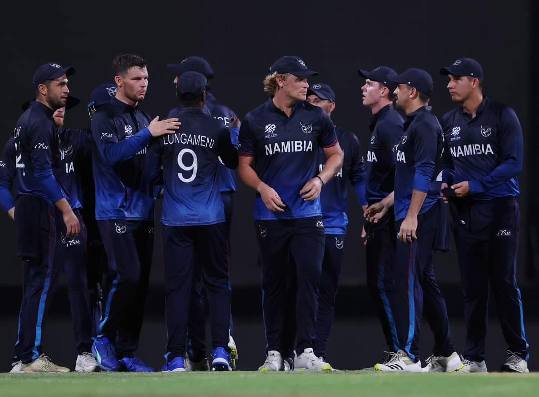 namibiansun's tweet image. 🎯 Stellar Bowling by Namibia! 🎯Namibia's bowlers shine at Kensington Oval, bowling Oman out for 109 with 6 record LBW calls!  Now, it's time for our batsmen to chase the target. Go Namibia! 🦅💪#T20WorldCup #NamibiaCricket #BowlingMasterclass #NamibiaVsOman #CaribbeanCricketJol