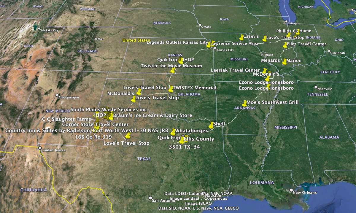 Purdue EAPS SPOTTR (@eaps_spottr) on Twitter photo #SPOTTR field trip final stats:
Mileage: 2640 +/- 30 (accounting for different routing between the two vehicles)
States visited: 8
Tornadoes: 0 (1 if you count the one blocked by a hill)
Supercells: 5 or 6 (counting mergers)
Memories: Abundant #SPOTTR field trip final stats:
Mileage: 2640 +/- 30 (accounting for different routing between the two vehicles)
States visited: 8
Tornadoes: 0 (1 if you count the one blocked by a hill)
Supercells: 5 or 6 (counting mergers)
Memories: Abundant
