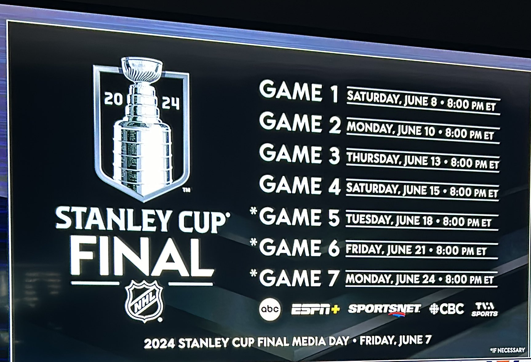 2024 Stanley Cup Final schedule
