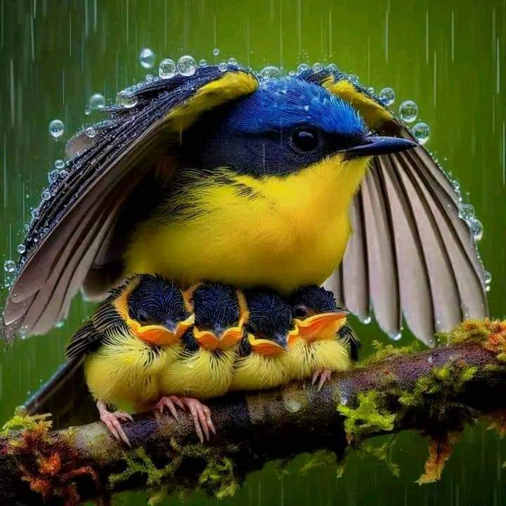 Like the mother bird who spreads her wings to shield her young from rain &amp; cold,let us find strength in the shelter of our faith. In her selfless act,we see the power of love &amp; protection. May we, too, provide warmth and refuge to those in need.