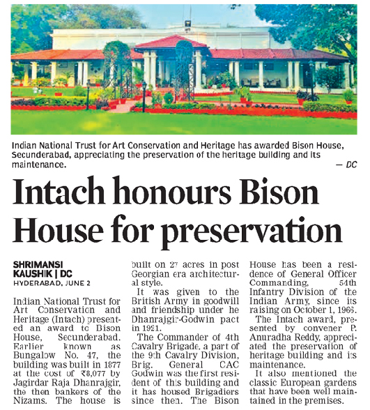satbasani's tweet photo. INTACH honours 1877 built Bison House for preservation. https://t.co/CwiSyLYnsV
