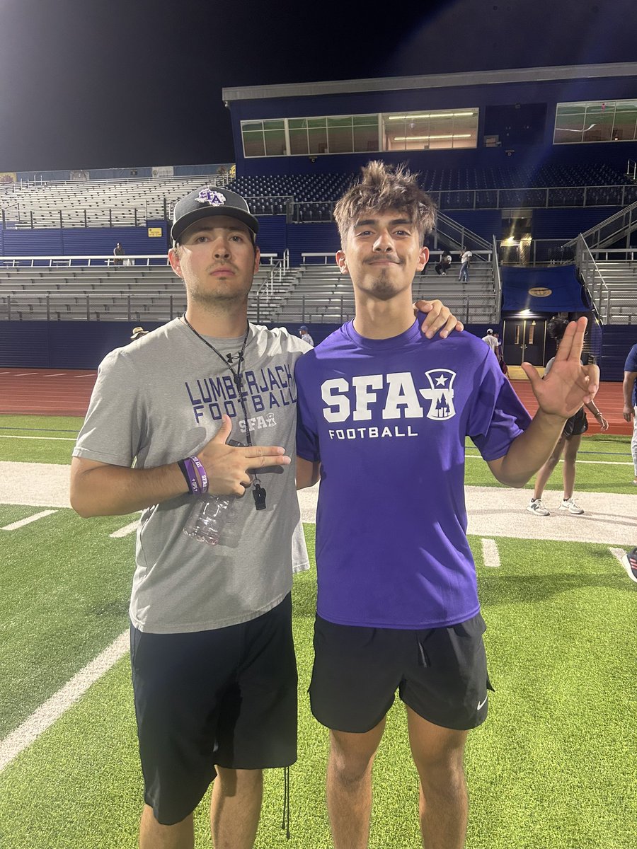 ianpalomarez's tweet photo. #agtg Amazing time at @SFA_Football football camp! Had a great time putting in work with @CoachNikNelson and @CoachCarthel !! 🙏🏽 @CoachMikeVigil @CoachEdGarcia @RecruitThePound #RecruitTheDawgPound @charlie_u2 https://t.co/MnoOaaWGCO