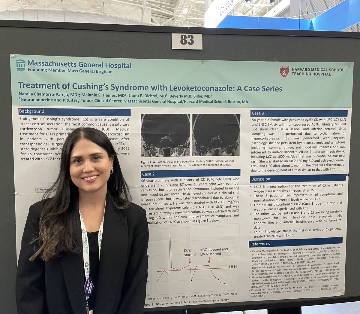 Natalia Chamorro, MD (@nchamorromd) on Twitter photo Had so much fun yesterday at the #ENDO2024 poster session presenting this case series of Cushing’s patients treated clinically with levoketoconazole! <a href="/EndocrineMgh/">MGH Endocrine Fellowship</a> <a href="/TheEndoSociety/">Endocrine Society</a> <a href="/Endocrine_News/">Endocrine News</a> Had so much fun yesterday at the #ENDO2024 poster session presenting this case series of Cushing’s patients treated clinically with levoketoconazole! <a href="/EndocrineMgh/">MGH Endocrine Fellowship</a> <a href="/TheEndoSociety/">Endocrine Society</a> <a href="/Endocrine_News/">Endocrine News</a>