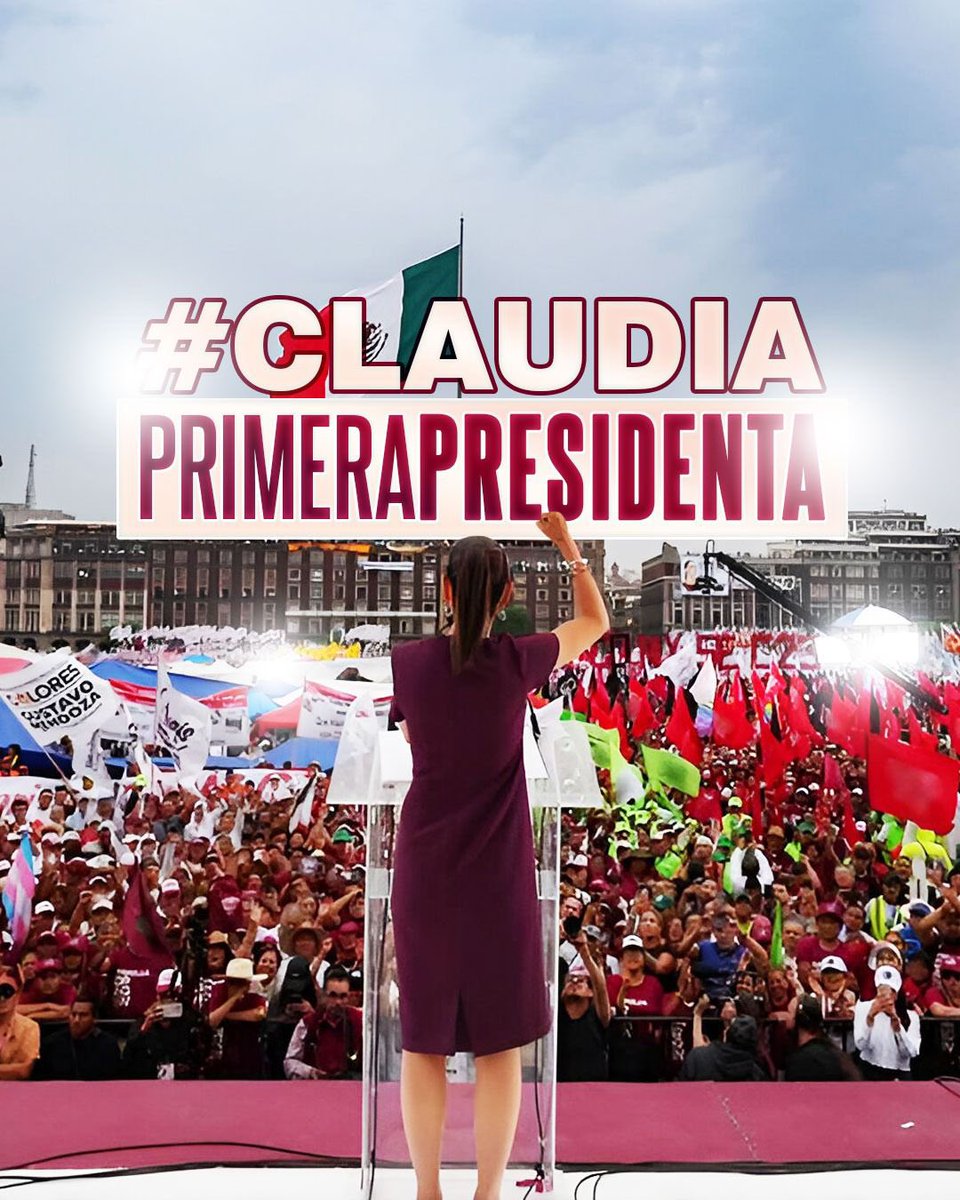 Nora_Ruvalcaba's tweet photo. Hoy en México hicimos historia. @Claudiashein será la primera presidenta. 
¡Amor con amor se paga! 🥳🇲🇽💥

#ClaudiaPrimeraPresidenta #VictoriaDelPueblo #Ganamos #GanóClaudia #ClaudiaPresidenta https://t.co/EkPHJrqLVy