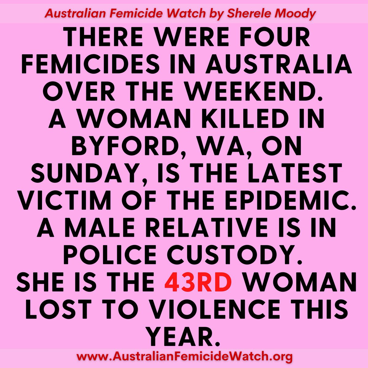 4 women in Australia died on the weekend. 2 allegedly killed by male partners &amp; 2 allegedly killed by their sons.

Women’s lives matter.

How many times should communities take to the streets to demand action? 
Yes, we have seen increased national &amp; state based commitments in