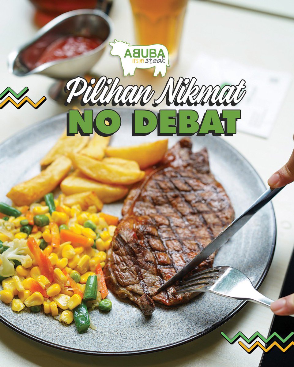 Mulai dari aroma smoky nya sampe gigitan pertama, dijamin steak nya <a href="/abubasteak_/">ABUBA steak</a> nikmat  NO DEBAT ‼️
Sejak tahun 1992 tetap mempertahankan metode masak dengan charcoal grill, sehingga menghasilkan smoky flavour dan membuat steak jadi lebih juicy 😋👌