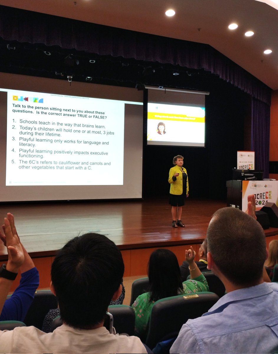 ECE_EdUHK's tweet photo. We are honoured to have Prof Roberta Golinkoff (@KathyandRo1) give our 6th keynote speech for #InCRECE2024 on playful learning and making schools work! Is it more than a pipe dream? 🌈#ECE #EdUHK https://t.co/ByW5TmiOdn