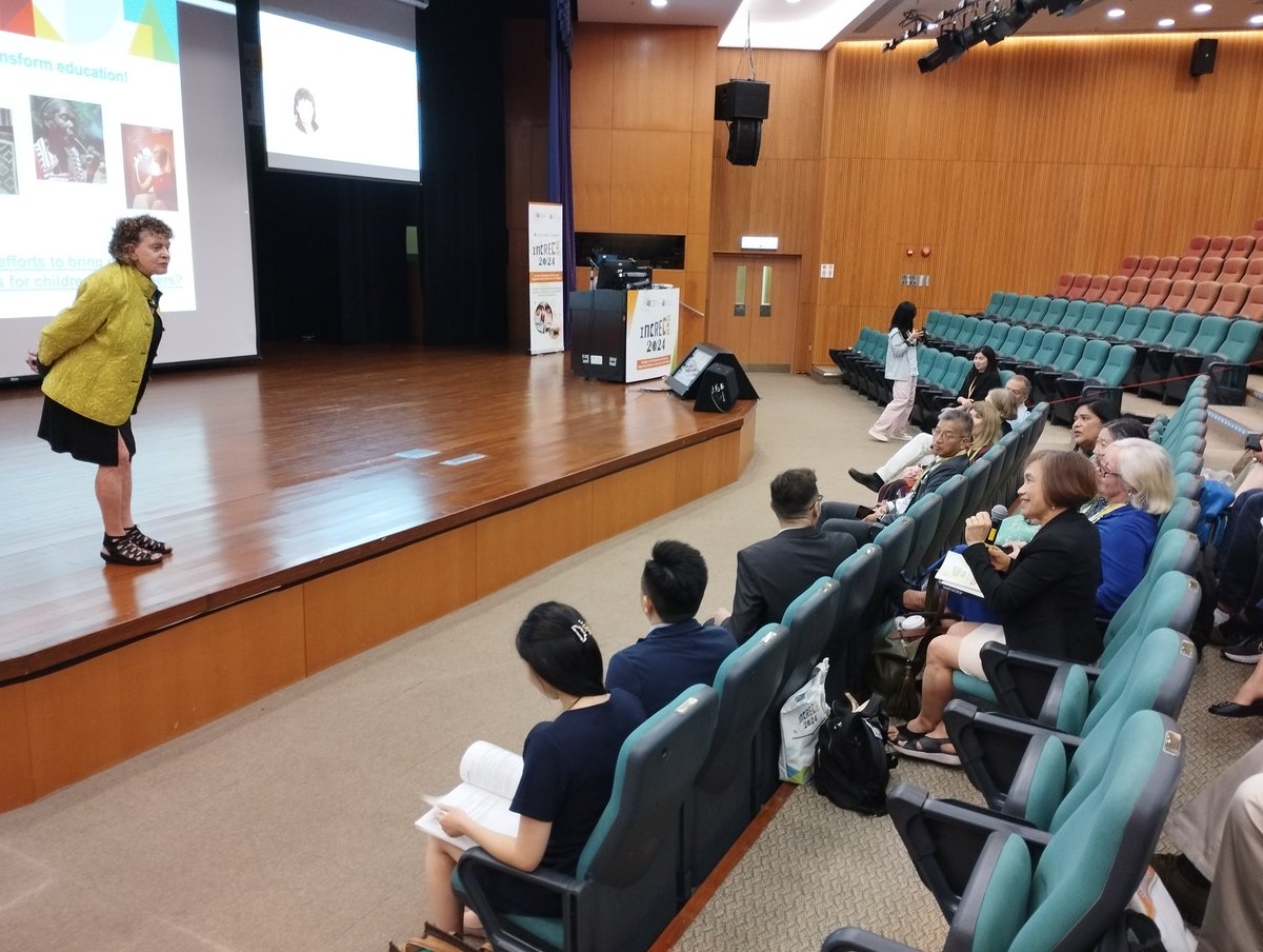 ECE_EdUHK's tweet photo. We are honoured to have Prof Roberta Golinkoff (@KathyandRo1) give our 6th keynote speech for #InCRECE2024 on playful learning and making schools work! Is it more than a pipe dream? 🌈#ECE #EdUHK https://t.co/ByW5TmiOdn
