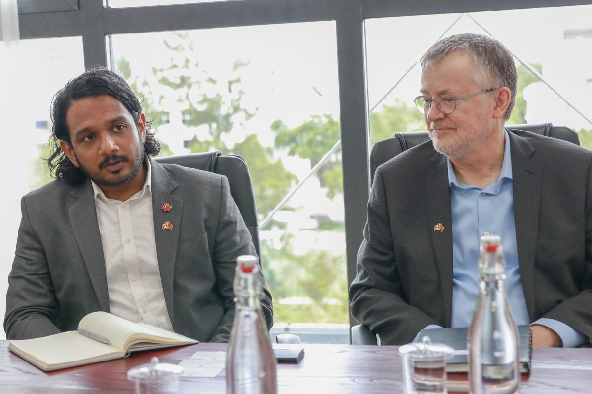 MoHEmv's tweet photo. Senior officials of the Ministry met with Mr. Daniel Bood, Political and Trade Counsellor of the Canadian High Commission, to explore potential areas of collaboration. Productive discussions were held on possible areas of cooperation in the development of a skilled workforce and higher education. Counsellor highlighted present Canadian cooperation in areas of common interest and expressed keenness in exploring avenues for further development in investing in education for mutual growth and prosperity. Exciting possibilities lie ahead in future development aimed at cultivating a skilled citizenry.
