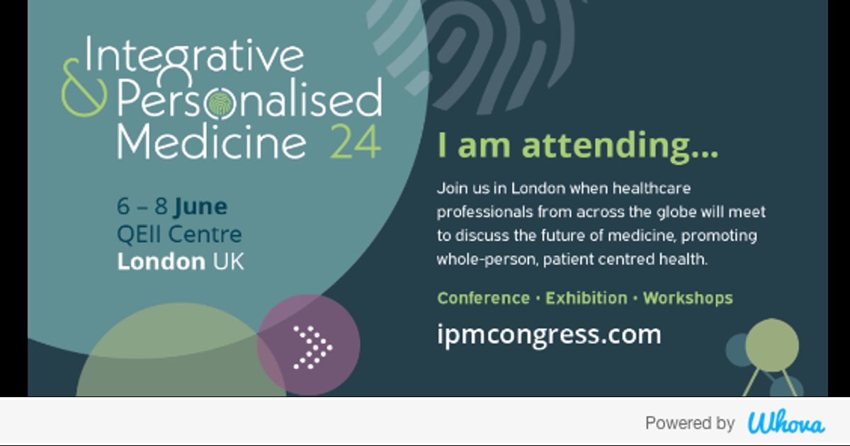 Hi! I'm attending Integrative &amp; Personalised Medicine Congress #ipmcongress. Let's start connecting with each other now.  - via Whova event app whova.com/whova-event-ap…