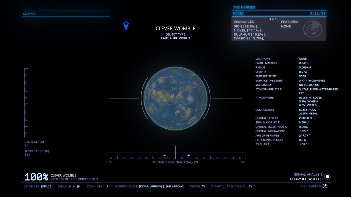 Captains Log MFS Day 2,705 - We discover for the first time in 118 days a new Earth Like World. We dub her "Clever Womble" to our friend and follower <a href="/CleverWomble/">CMDR Clever Womble</a> as we enter orbit and begin our surveys.
#Elitedangerous <a href="/EliteDangerous/">Elite Dangerous</a> <a href="/AnthorNet/">AnthorNet (EDSM/SCIM)</a> <a href="/DavidBraben/">David Braben</a> <a href="/DeepSNetwork/">Deep Space Network</a>