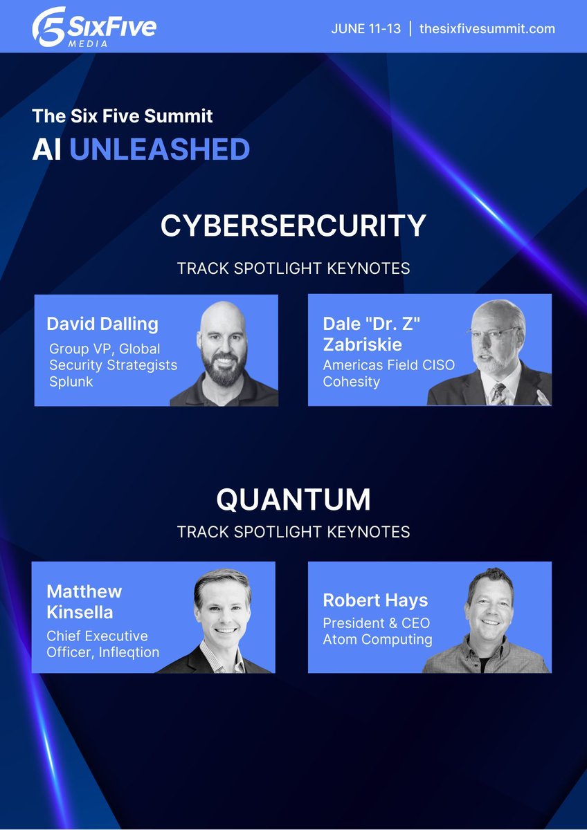 🛡️ AI is revolutionizing cybersecurity, and the #SixFiveSummit24 Cybersecurity track is your front-row seat to the latest advancements! Join thought leaders from @Cohesity, @splunk, and others to stay one step ahead of cyber threats. Register now: buff.ly/3VnWYIL