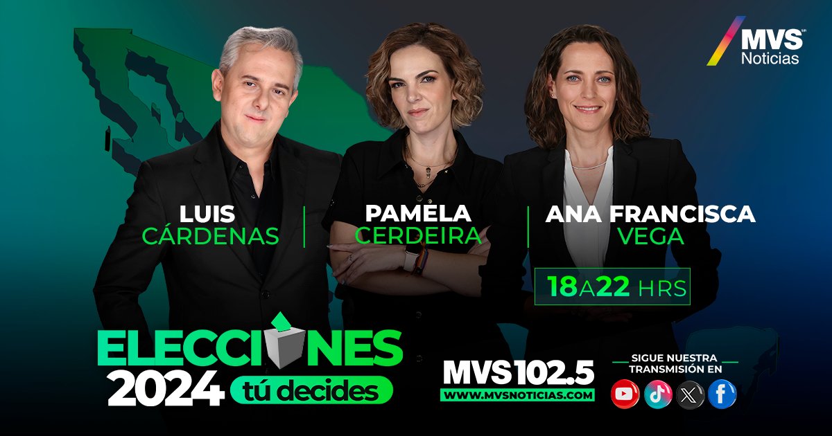 #AlAire 🎙️ 

🗳 Mauricio Huesca (<a href="/mauriciohuesca/">Mauricio</a>), Consejero del <a href="/iecm/">IECM</a>, aborda la caída del sistema del Instituto Electoral de la CDMX; con <a href="/PamCerdeira/">Pamela Cerdeira</a>, <a href="/anafvega/">Ana Francisca Vega 🌿</a> y <a href="/LuisCardenasMx/">LuisCardenasMX</a>.

#EleccionesMéxico2024 #TúDecides

102.5 FM 📻
mvsnoticias.com 💻