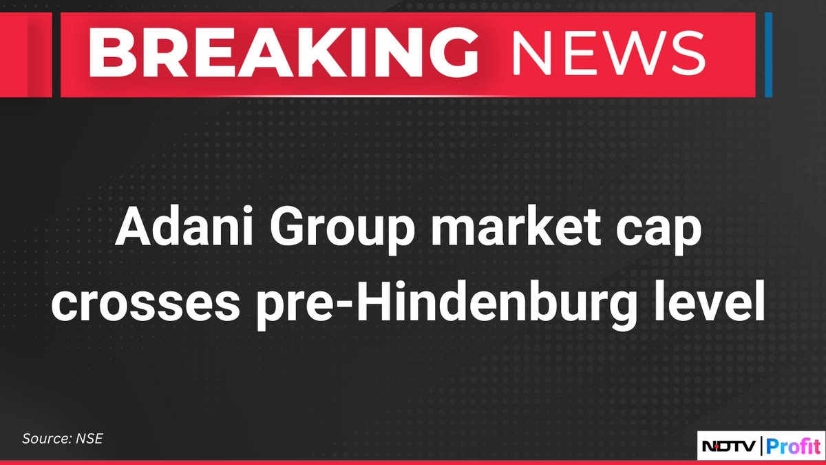 #AdaniGroup #market cap crosses pre-Hindenburg level. Read latest #stockmarket updates: bit.ly/4bI5SXo