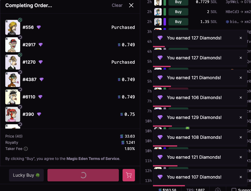 Floored my <a href="/BoredApeYC/">Bored Ape Yacht Club 🍌</a> today.
Converted ETH back to SOL today.
Swept <a href="/BoredApeSolClub/">Bored Ape Solana Club</a> today.