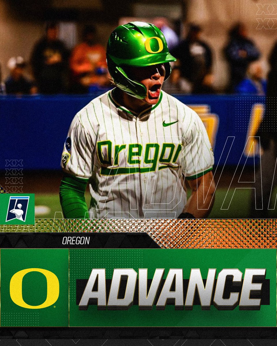 .<a href="/OregonBaseball/">Oregon Duck Baseball</a> upset (14) UC Santa Barbara, 3-0, to advance to the Super Regionals.    

#RoadToOmaha
