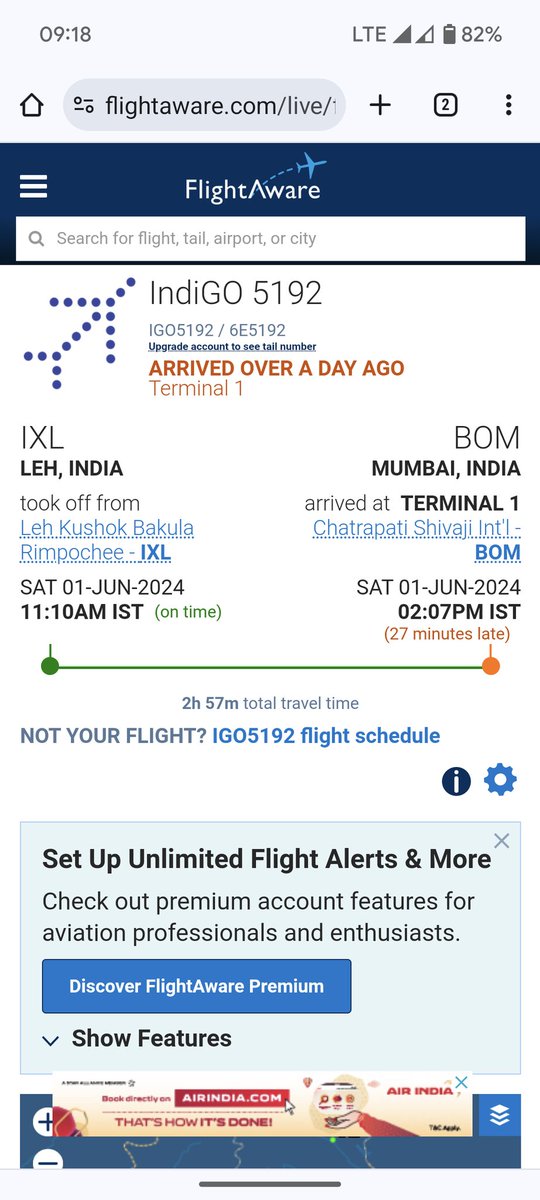 Maverics14's tweet photo. @IndiGo6E That is categorically untrue. May 30th weather was bad. May 31st ,1st all days weather was good and flights were operational. This can be confirmed with your app and any other tracking app. Only may 31st two flights were cancelled 11AM leh bom and 1130 leh del. https://t.co/Fswkq70rAY