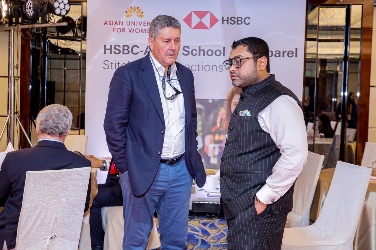 The HSBC-AUW School of Apparel and Retail Management marked its one year of establishment. Mr. Tanvir Ahmed, Managing Director of Envoy Legacy, Sheltech Group, and Green Textile, joined the event and shared his valuable knowledge and expertise with the graduating brilliant minds.