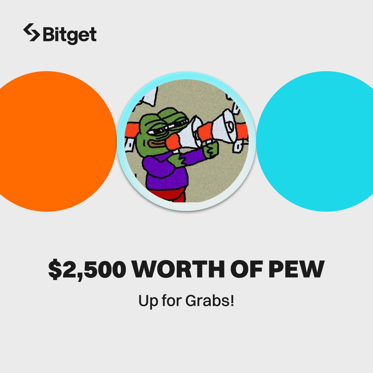 bitget's tweet photo. #Bitget x pepe in a memes world: $2,500 worth of $PEW up for grabs!

To enter:
🔹 Follow @bitgetglobal @pewoneth
🔹 Repost with #PEWlistBitget &amp; tag your friends
🔹 Fill out: https://t.co/IEcgNph8D8

🔥 Join the event: https://t.co/rLSRVcRFpb https://t.co/5giun0yfxO