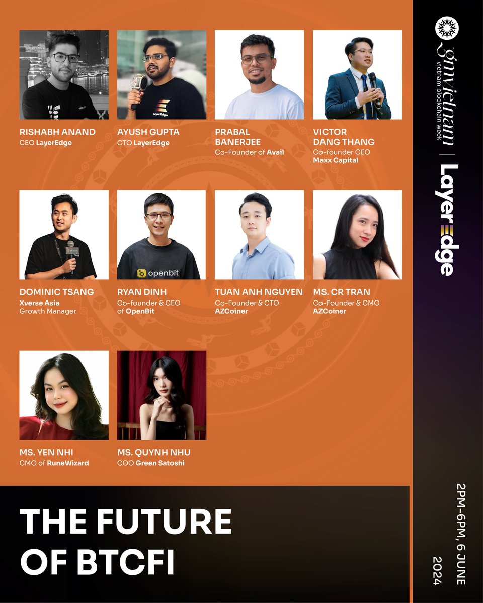 fobtcf's tweet photo. 💫 Get ready to meet the brilliant minds at @layeredge 's upcoming event! Our esteemed panel of speakers will bring you invaluable insights and unforgettable experiences 🔥🔥

1️⃣0️⃣ esteemed speakers will gather to engage in insightful discussions and provide us with multifaceted perspectives on the future of the blockchain landscape.

👉🏻 Stay tuned and Register now: https://t.co/8irNXo3SYu ‼️

Don’t forget to join our social media to update more information of the upcoming notifications: 
Website https://t.co/aLGoVm1yq1
Twitter: https://t.co/4QUeMvaZtu
Discord: https://t.co/TikV66nhpM
Telegram: https://t.co/8TSDyNgY8u
Event Group: https://t.co/pQ7szMaUGB