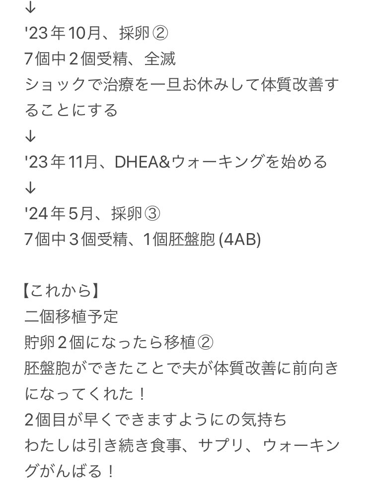 alo__85's tweet photo. 受精率3割程度からの全滅って状況から採卵③でようやく胚盤胞が1個できたよ！
食べない、動かない、甲状腺機能低下症で常にエネルギー不足だったんだと思う…
DHEAを飲み始めたのが大きいと思うけど、食事・サプリ・運動もわたしには重要だったと思う！
状況が似てる人参考にしてね☺️ https://t.co/RhMlthsblB