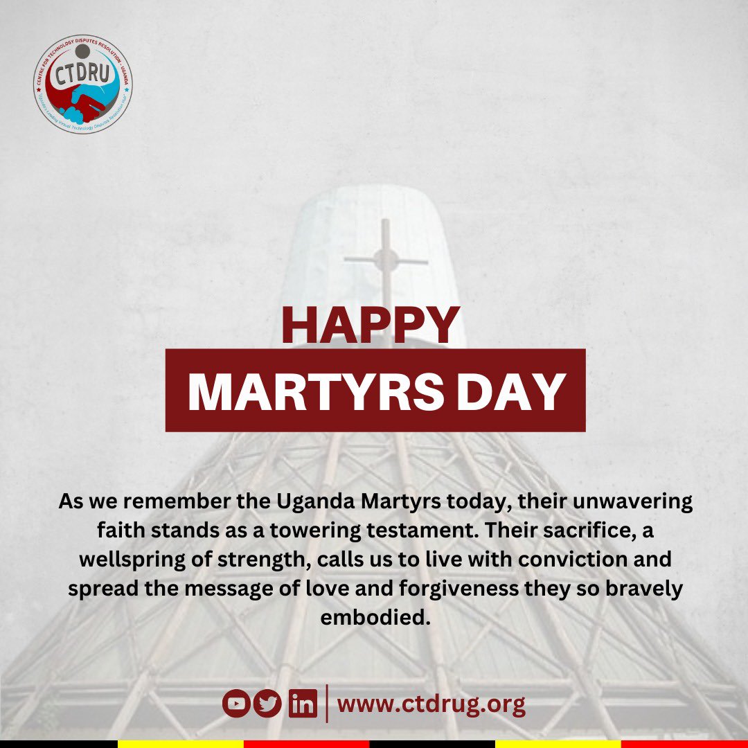 Remembering the courage and sacrifice of the Uganda Martyrs. Their legacy lives on in faith and unity. Happy martyrs’ day ✨