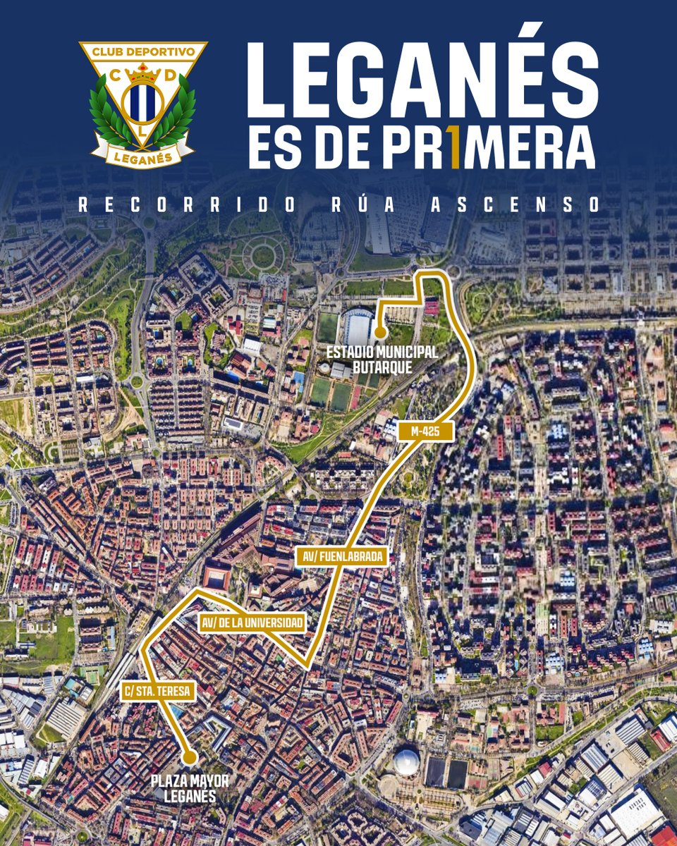 CDLeganes's tweet photo. 🚌 ¡𝗛𝗢𝗬 𝗦𝗘 𝗦𝗔𝗟𝗘!

🤍💙 ¡Os esperamos a todos a partir de las 19:00 horas para celebrar juntos el ascenso en una rúa que finalizará en la Plaza Mayor! 🥒 https://t.co/FPRrd8LuMZ