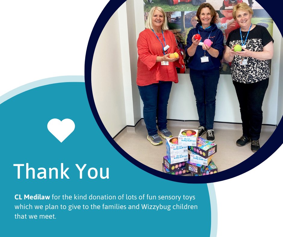 Thank you to <a href="/clmedilaw/">CL Medilaw</a> for kindly donating £500 worth of sensory toys to Designability (modelled here by Amanda, Hannah and Gail).

We’re looking forward to giving these out to Wizzybug children and the families that we meet at upcoming exhibitions!