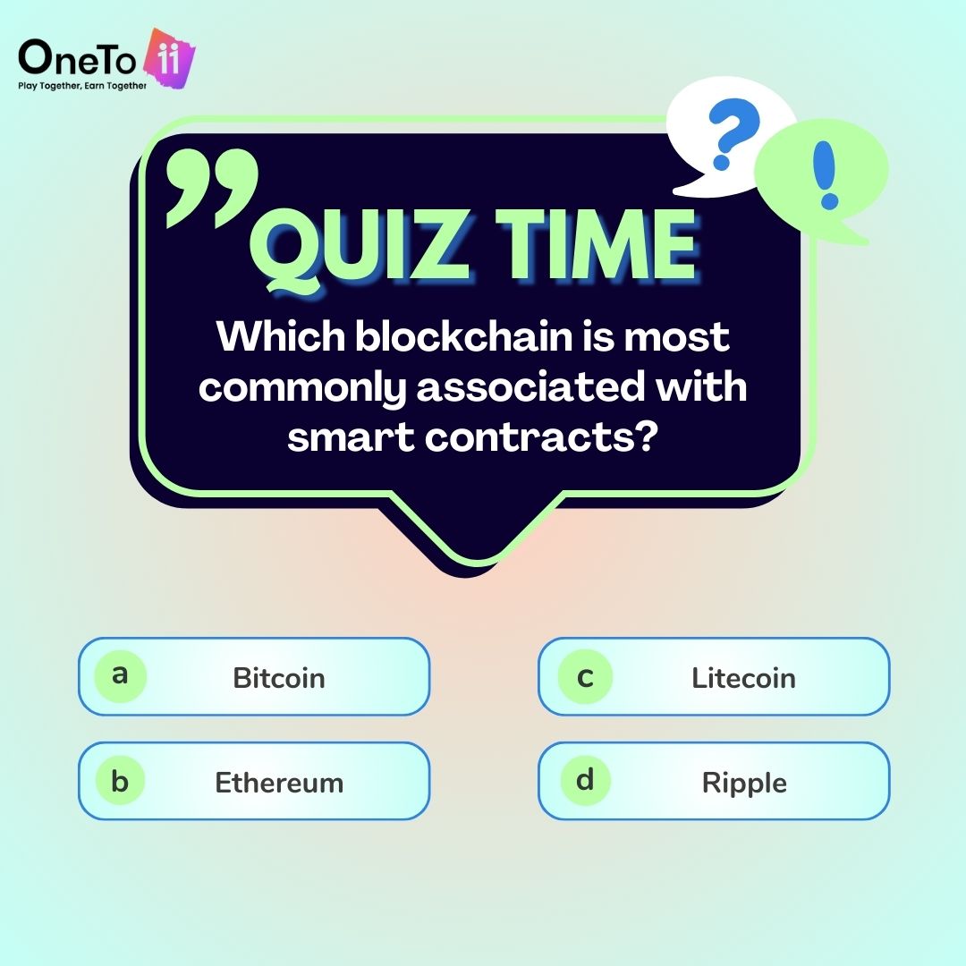 #Smartcontracts are the life blood of #web3 emergence and truly decnetralized future. Which web3 solution is responsible for making Smart contracts a mainstay of #blockchain development. #OneTo11 #Quizzes