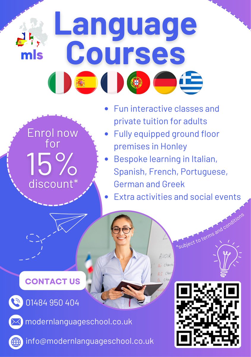 MLSpartners's tweet photo. *** NEW COURSES FOR SEPTEMBER*** Enrolments are now being taken for September. Please take a look at our timetable for language courses for adults in #Spanish #Italian #German #Portuguese #French #Greek https://t.co/yTGtc7Wc6t