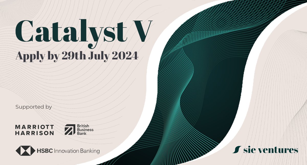 📣Applications are open for Catalyst V!
🎉Sie companies have collectively raised £114mn in capital!

🙋🏾‍♀️ Min 1+ female founder?
💻 Building a tech business?
💰 Looking to raise  institutional funding?
📍 UK/Europe?

🔗 Apply: bit.ly/3x01QdN

#SieTheFuture #BuildTheFuture