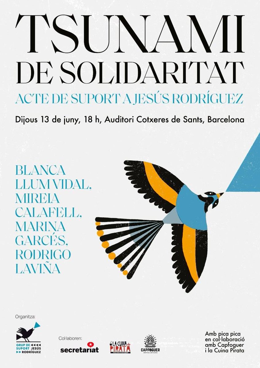 Ivan Miró (@ivan_sants) on Twitter photo Reserveu agendes. El dijous 13 de juny necessitem ser moltes les que expressem la solidaritat política i econòmica amb en <a href="/JesusLliure/">#NosaltresPerTu</a>. Sols el poble salva al poble! Reserveu agendes. El dijous 13 de juny necessitem ser moltes les que expressem la solidaritat política i econòmica amb en <a href="/JesusLliure/">#NosaltresPerTu</a>. Sols el poble salva al poble!