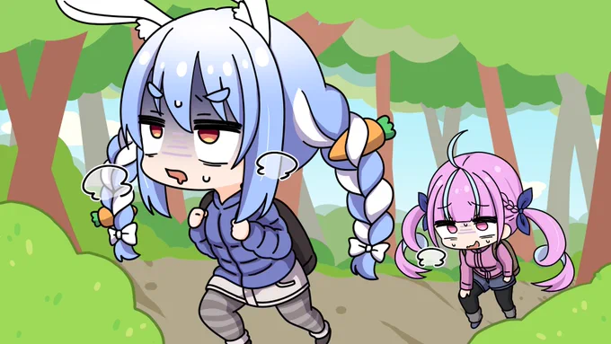 ・・・もうちょっとだから頑張ろうね?・・・うん・・・#ぺこらーと #あくあーと 