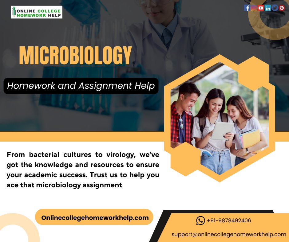 tutorintellect's tweet image. 🔬 Struggling with your microbiology homework?
✅Whatsapp:- +91-9878492406
🌐 onlinecollegehomeworkhelp.com
📩 support@onlinecollegehomeworkhelp.com
onlinecollegehomeworkhelp.com/microbiology-a…
#microbiologyassignmenthelp #microbiologytutoringhelp #bscmicrobiology #microbiologylab #biology