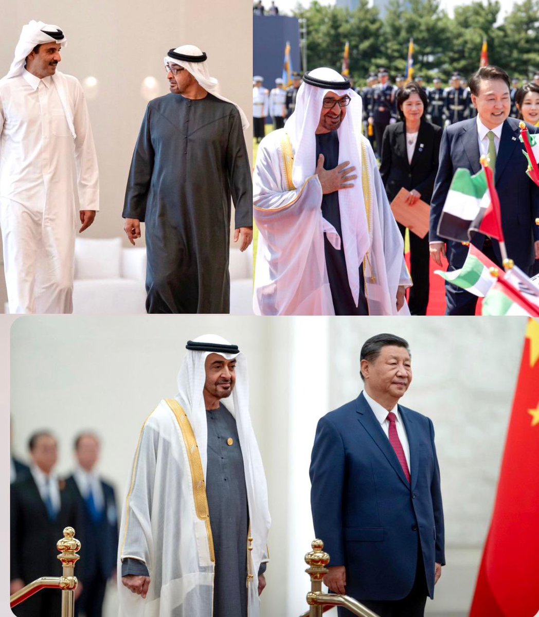 في ظرف أقل من أسبوع، بينَ سيول وبكين وأبوظبي، لقاءات و تشاورات متواصلة لسموّه، يسهرُ في خدمة وطنه، خدمة أهله، سفيراً للإنسانية، عارفاً بالسياسة، حكيماً فيها، مدرك لماهيتها، #محمد_بن_زايد رجل المرحلة، بقدرته على نبذ الصراعات وتقديم الحوار والسّلام على التطرف، ونرى ذلك في تهافت