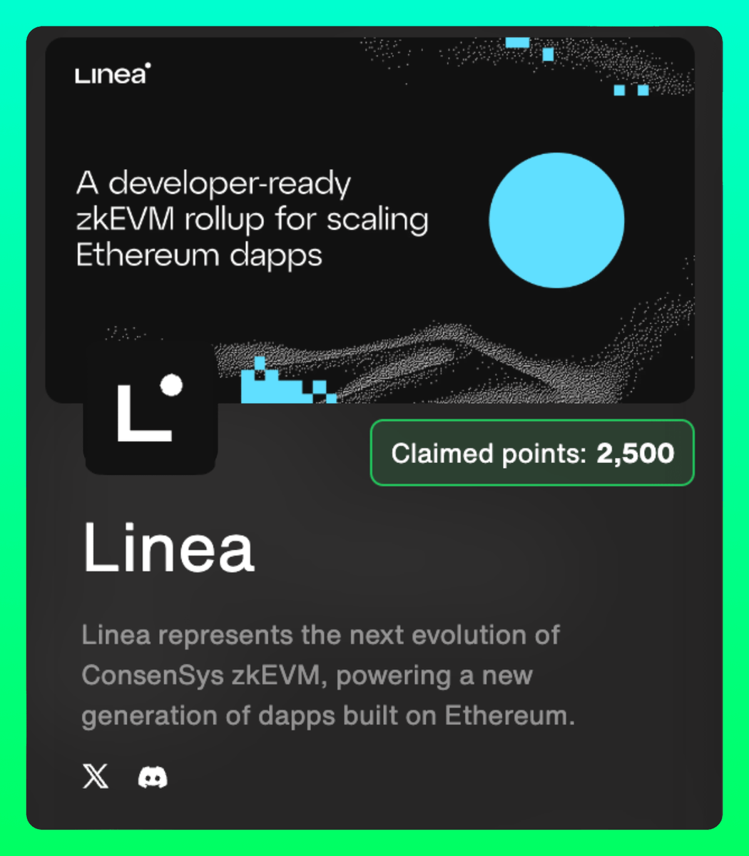 BringMeCoins's tweet photo. 🚀The best way to rack up points for the Cookie3 #airdrop is by getting involved with ecosystem projects

Normal quests give you 100-200 XP

🚨I snagged 2500 XP just for interacting with the Linea network, and there are over 30 projects to explore 👀

✅Some of these projects are probably ones you've used before. Go to https://t.co/EZhrB0dd04 sign up and claim your free points

For a step-by-step guide, check out the thread below👇