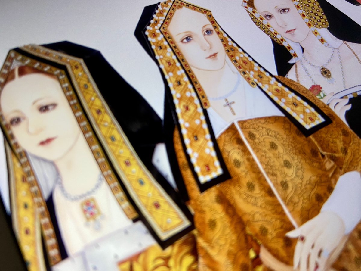 Heqijn's tweet photo. The evolution of English hood (cable hood) from the 1490s to the 1540s, after which British court fashion was replaced by French fashion.
#Tudor #Englishhood https://t.co/Re93ArVsnJ