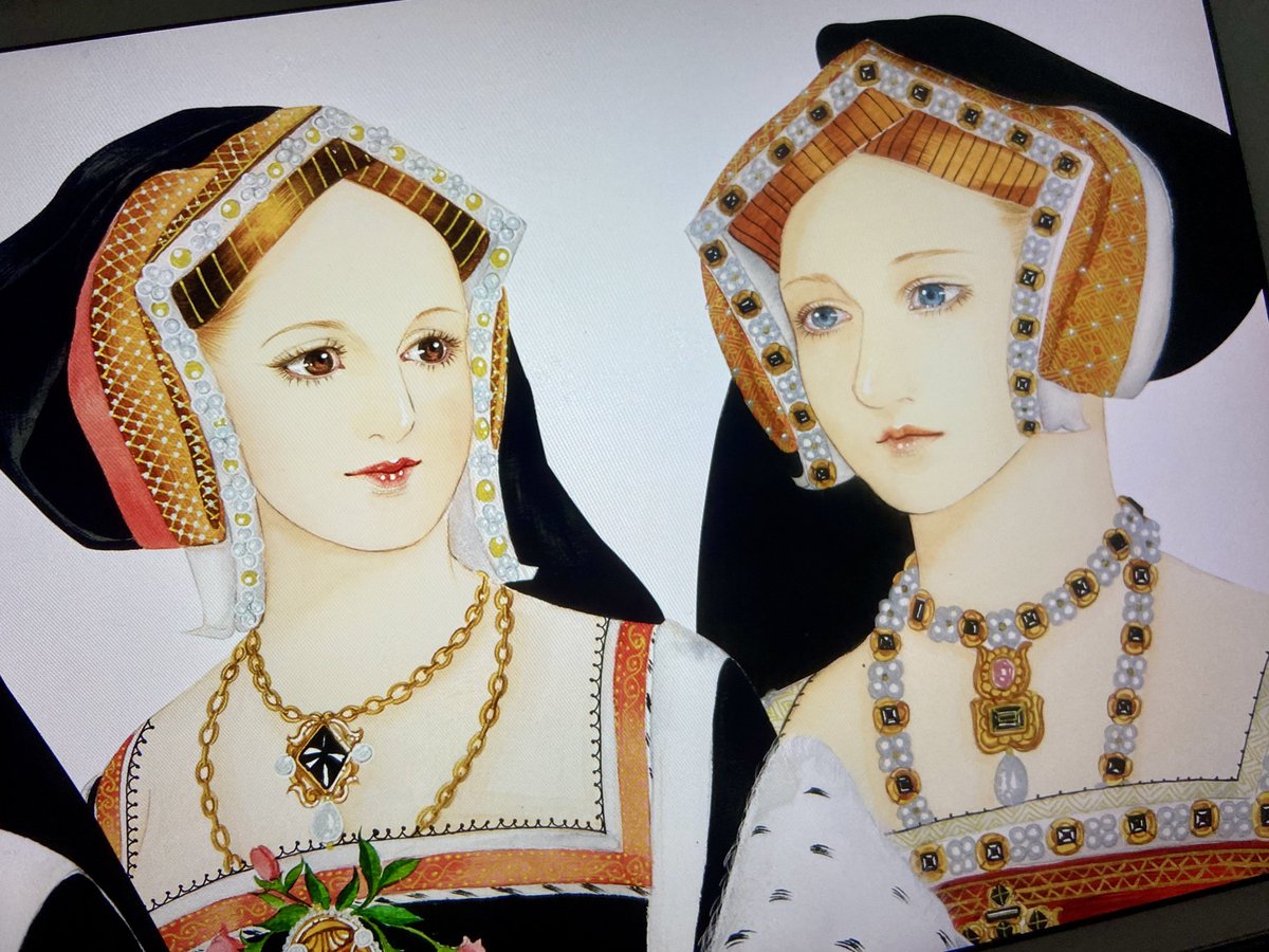 Heqijn's tweet photo. The evolution of English hood (cable hood) from the 1490s to the 1540s, after which British court fashion was replaced by French fashion.
#Tudor #Englishhood https://t.co/Re93ArVsnJ