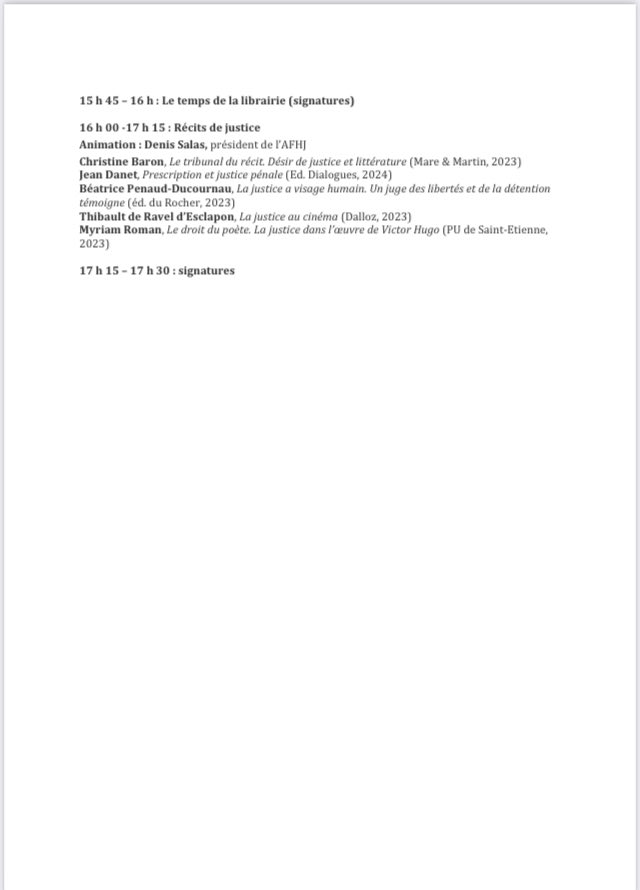 Programme substantiel cette année au salon du livre judiciaire